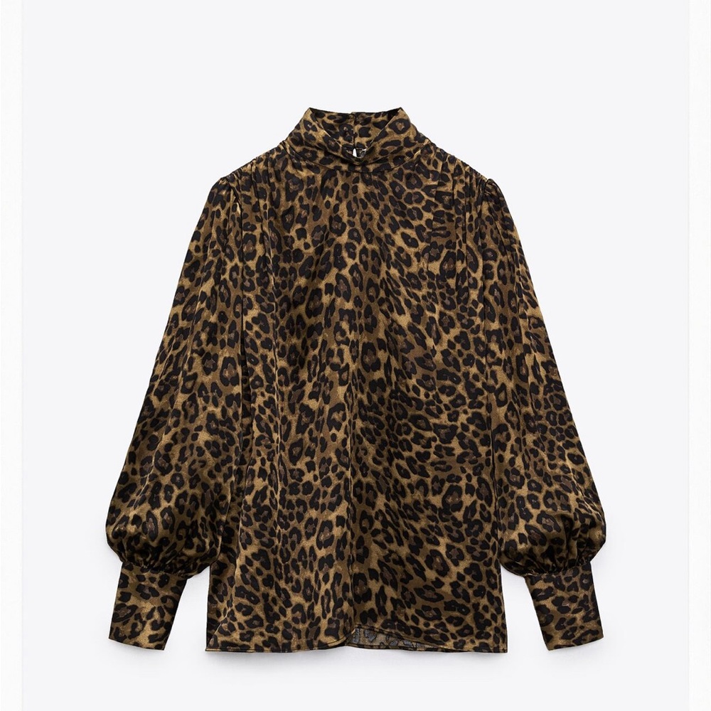 ZARA leopard print blouse